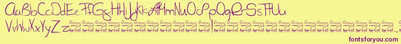 SlRunawayGirl Font – Purple Fonts on Yellow Background