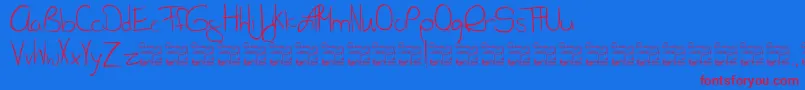 SlRunawayGirl Font – Red Fonts on Blue Background
