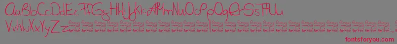 SlRunawayGirl Font – Red Fonts on Gray Background