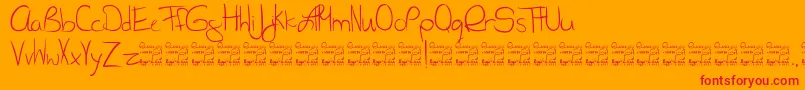 SlRunawayGirl Font – Red Fonts on Orange Background