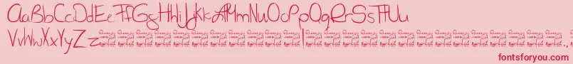 SlRunawayGirl Font – Red Fonts on Pink Background