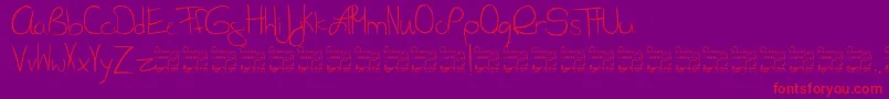 SlRunawayGirl Font – Red Fonts on Purple Background