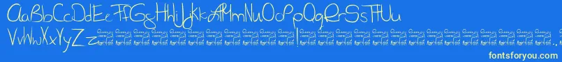 SlRunawayGirl Font – Yellow Fonts on Blue Background