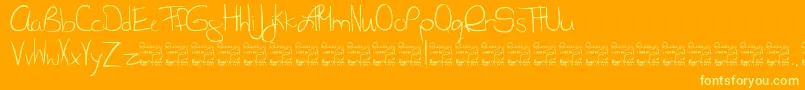 SlRunawayGirl Font – Yellow Fonts on Orange Background