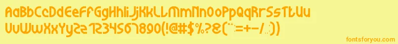 WijayaFresh-fontti – oranssit fontit keltaisella taustalla