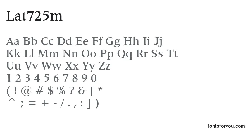 A fonte Lat725m – alfabeto, números, caracteres especiais