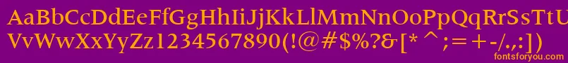 Lat725m Font – Orange Fonts on Purple Background