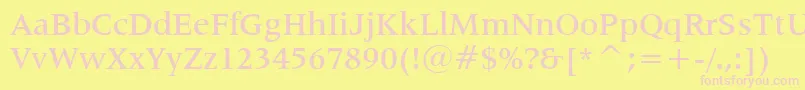 Lat725m Font – Pink Fonts on Yellow Background