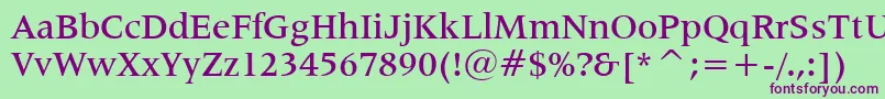 Lat725m Font – Purple Fonts on Green Background