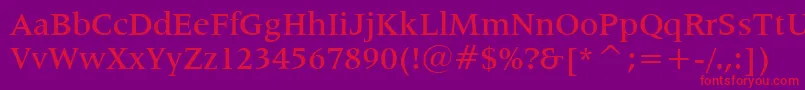 Lat725m Font – Red Fonts on Purple Background