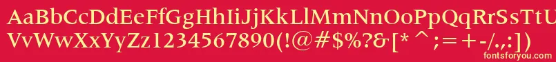 Lat725m Font – Yellow Fonts on Red Background