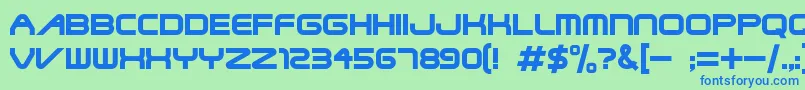 Terminat Font – Blue Fonts on Green Background