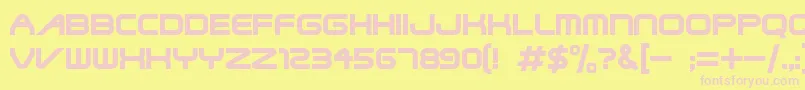 Terminat Font – Pink Fonts on Yellow Background