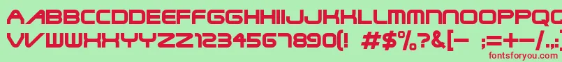 Terminat Font – Red Fonts on Green Background