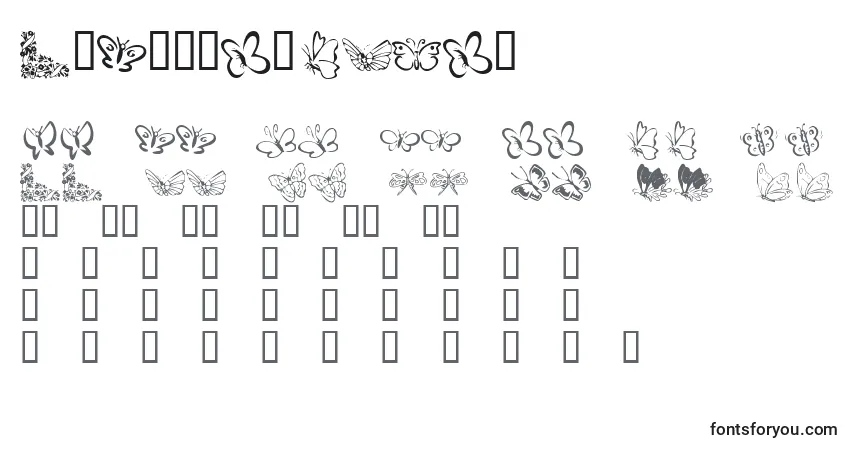 Schriftart KrButterflies – Alphabet, Zahlen, spezielle Symbole
