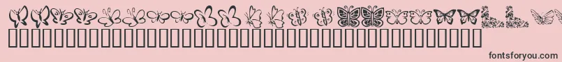 Czcionka KrButterflies – czarne czcionki na różowym tle