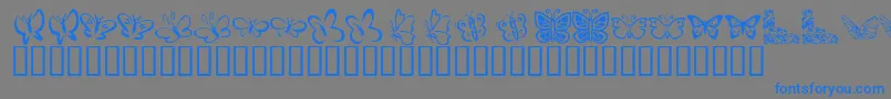 フォントKrButterflies – 灰色の背景に青い文字