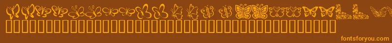 Шрифт KrButterflies – оранжевые шрифты на коричневом фоне