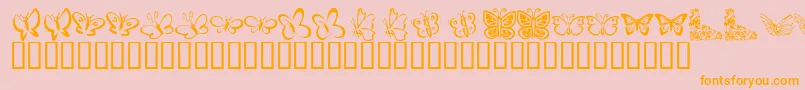 fuente KrButterflies – Fuentes Naranjas Sobre Fondo Rosa