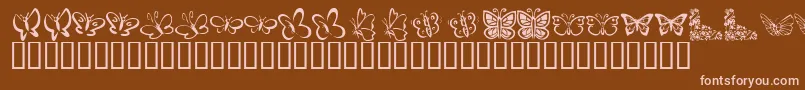 fuente KrButterflies – Fuentes Rosadas Sobre Fondo Marrón