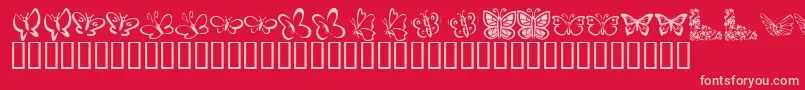 Czcionka KrButterflies – różowe czcionki na czerwonym tle