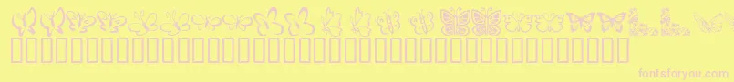 KrButterflies Font – Pink Fonts on Yellow Background