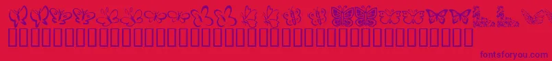 KrButterflies Font – Purple Fonts on Red Background
