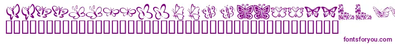 KrButterflies-Schriftart – Violette Schriften auf weißem Hintergrund