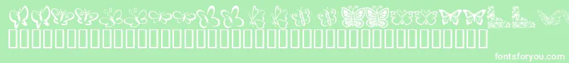 KrButterflies Font – White Fonts on Green Background