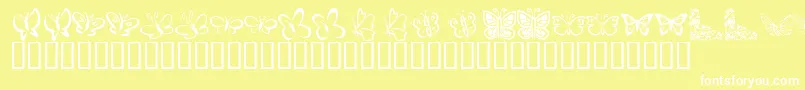 Police KrButterflies – polices blanches sur fond jaune