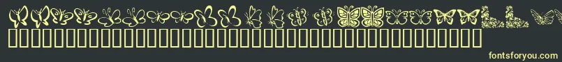 KrButterflies-Schriftart – Gelbe Schriften auf schwarzem Hintergrund