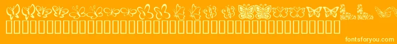 fuente KrButterflies – Fuentes Amarillas Sobre Fondo Naranja