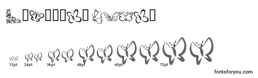 KrButterflies Font Sizes