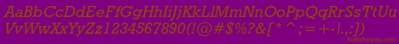 Geoslb712mediumcbtItalic Font – Brown Fonts on Purple Background