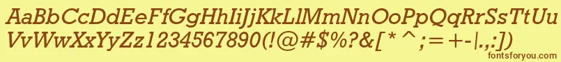 Geoslb712mediumcbtItalic Font – Brown Fonts on Yellow Background