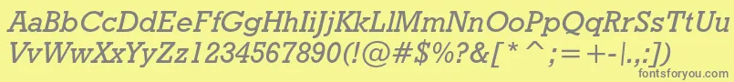 Geoslb712mediumcbtItalic Font – Gray Fonts on Yellow Background