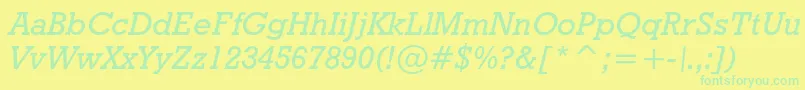 Geoslb712mediumcbtItalic Font – Green Fonts on Yellow Background
