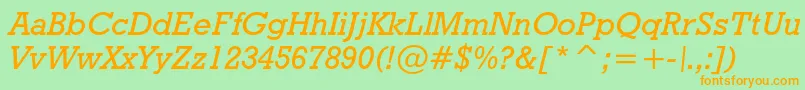 Geoslb712mediumcbtItalic Font – Orange Fonts on Green Background