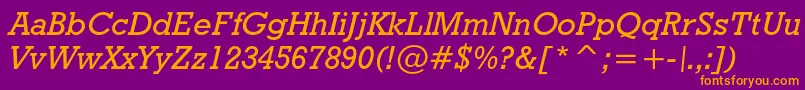 Geoslb712mediumcbtItalic Font – Orange Fonts on Purple Background