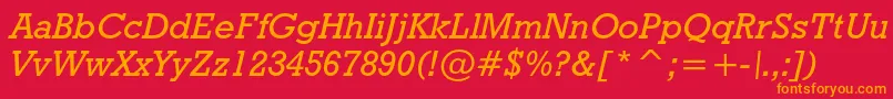 Geoslb712mediumcbtItalic Font – Orange Fonts on Red Background