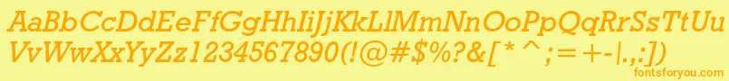 Geoslb712mediumcbtItalic Font – Orange Fonts on Yellow Background