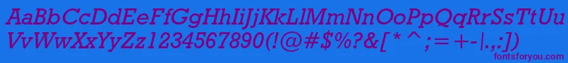 Geoslb712mediumcbtItalic Font – Purple Fonts on Blue Background