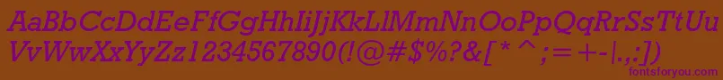 Geoslb712mediumcbtItalic Font – Purple Fonts on Brown Background