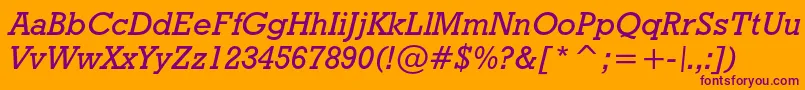 Geoslb712mediumcbtItalic Font – Purple Fonts on Orange Background