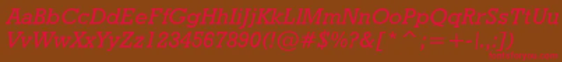Geoslb712mediumcbtItalic Font – Red Fonts on Brown Background