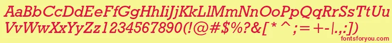 Geoslb712mediumcbtItalic Font – Red Fonts on Yellow Background