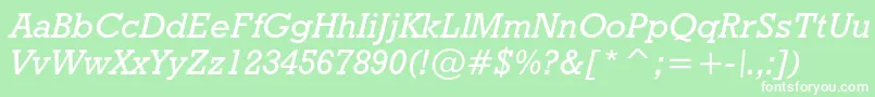 Geoslb712mediumcbtItalic Font – White Fonts on Green Background