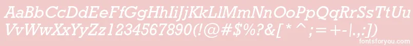 Geoslb712mediumcbtItalic Font – White Fonts on Pink Background