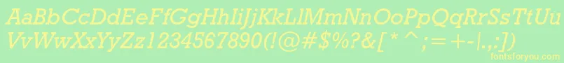 Geoslb712mediumcbtItalic Font – Yellow Fonts on Green Background