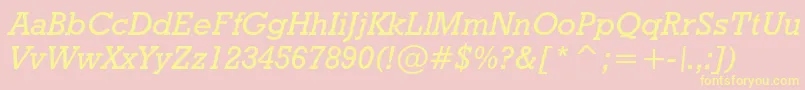 Geoslb712mediumcbtItalic Font – Yellow Fonts on Pink Background